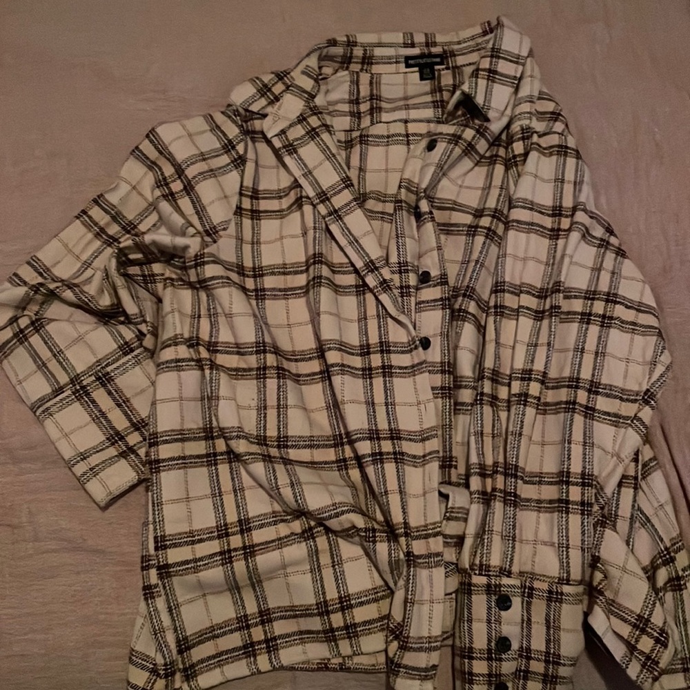 Plaid brown shacket